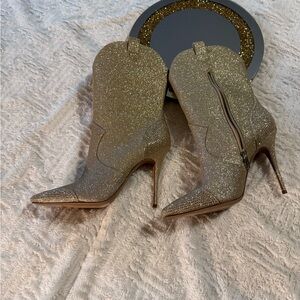 Jessica Simpson Sparkling Gold Heeled Boots